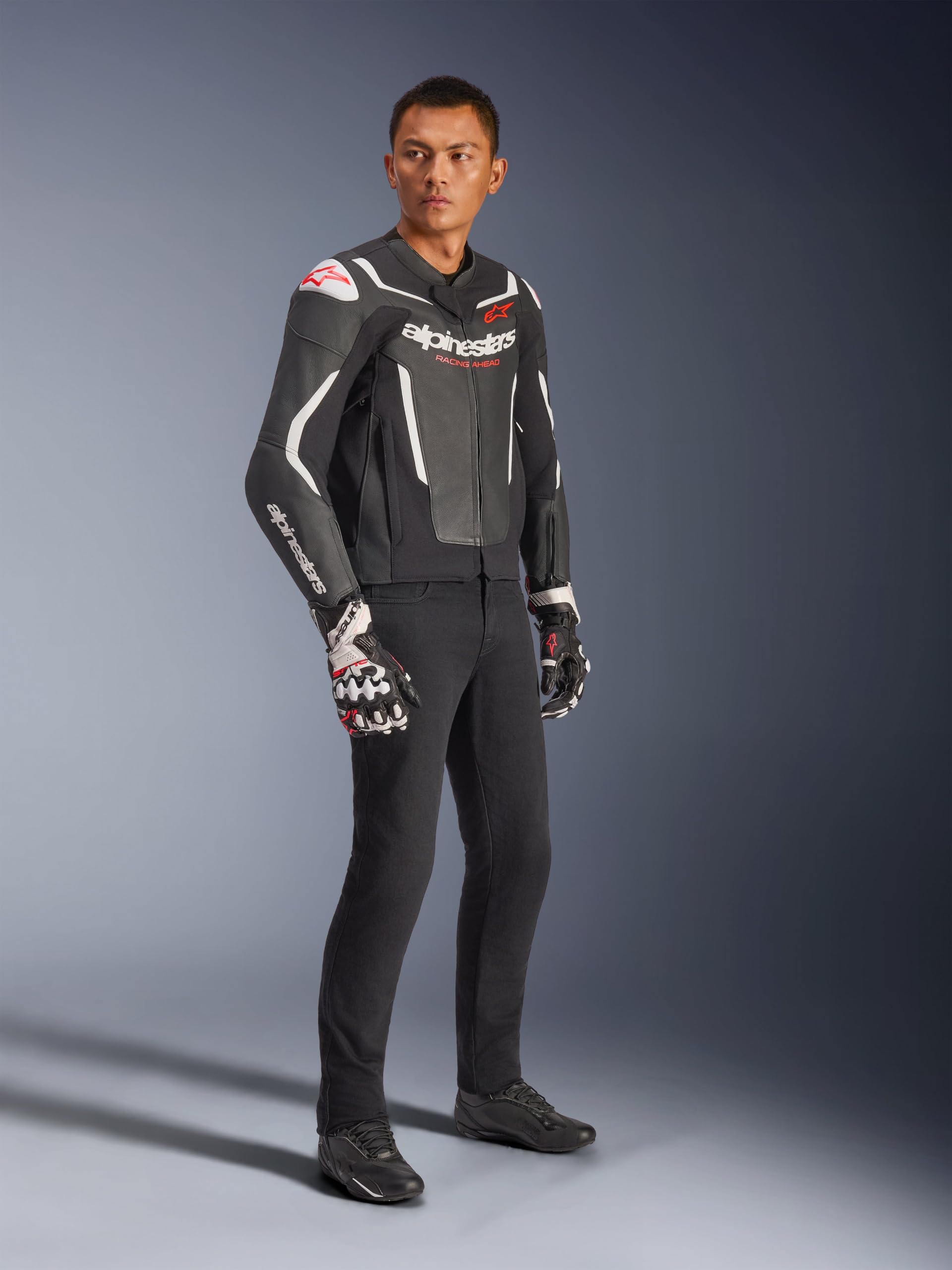 Alpinestars GP Force V2 Skórzana kurtka motocyklowa, czarny/biały, 48