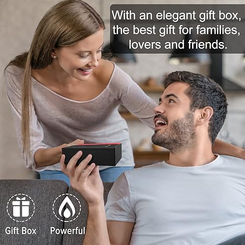 Miniatura 6 de Encendedor de antorcha  Encendedor recargable de butano a prueba de viento con 4 chorros  Regalo para hombres y mujeres (caoba)