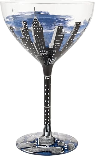 Enesco Designs by Lolita Manhattan - Vaso de cóctel artesanal pintado a mano, 12 onzas, multicolor