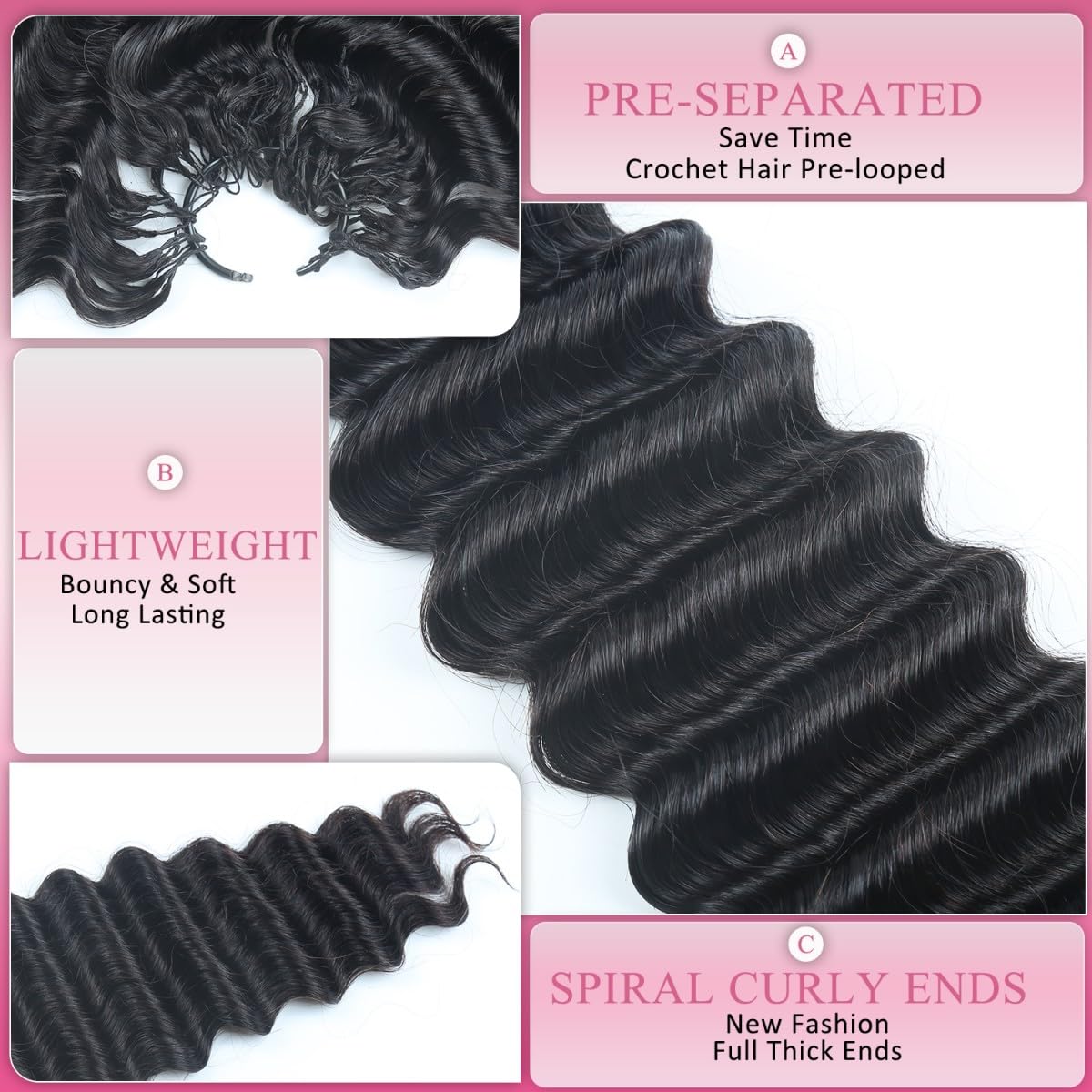 Deep Curly Mini Knots Crochet Human Hair Bundles für Black Women