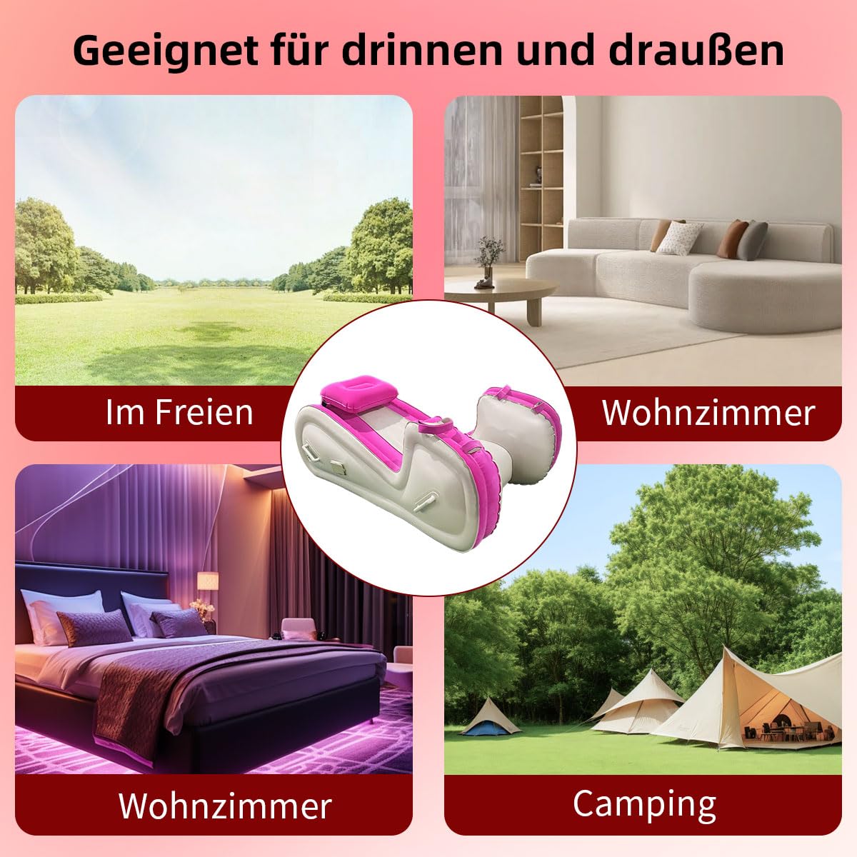 Sexmöbel Sexsofa BDSM G Spot Positionshilfe aufblasbarer Sexstuhl mit Kissen für Erwachsenenspiele