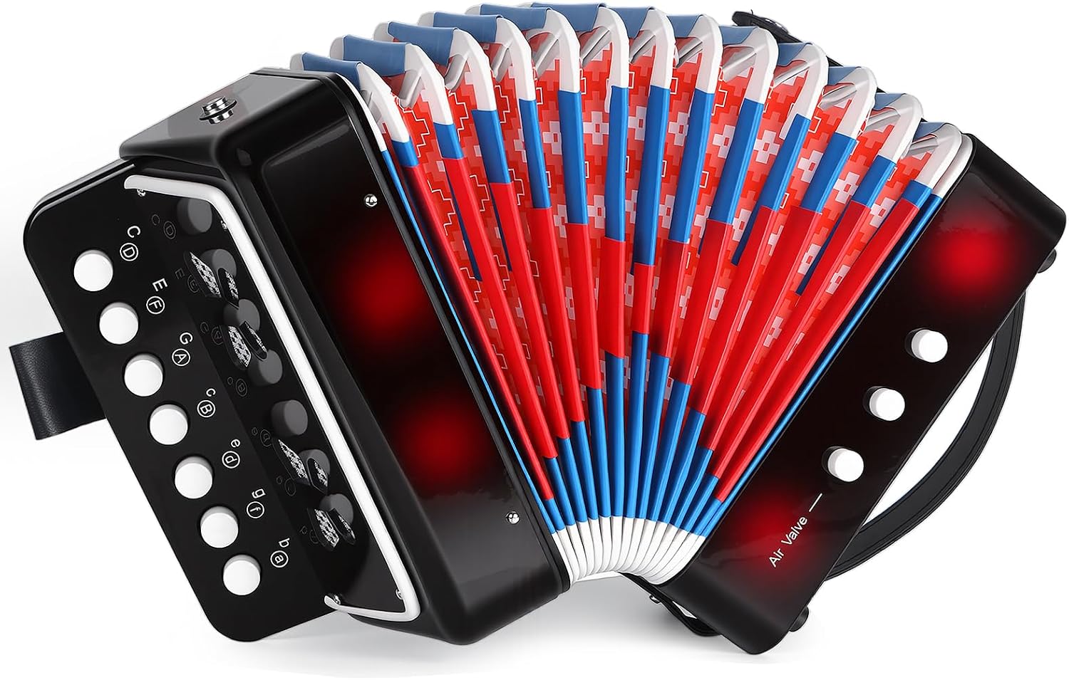 Horse Kids Accordion, 10 Keys Button Control Kid Accordions Musical Instruments for Child Children Toddlers Beginners Accordian Lightweight Mini Acordeón Toy Acordeones Para