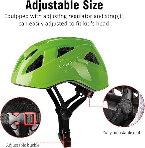 Miniatura 5 de Atphfety Casco de bicicleta para niños, 2 tamaños ajustables para niños y niñas de 3 a 5 a 8 a 14 años, ventilación y multideporte para bicicleta,