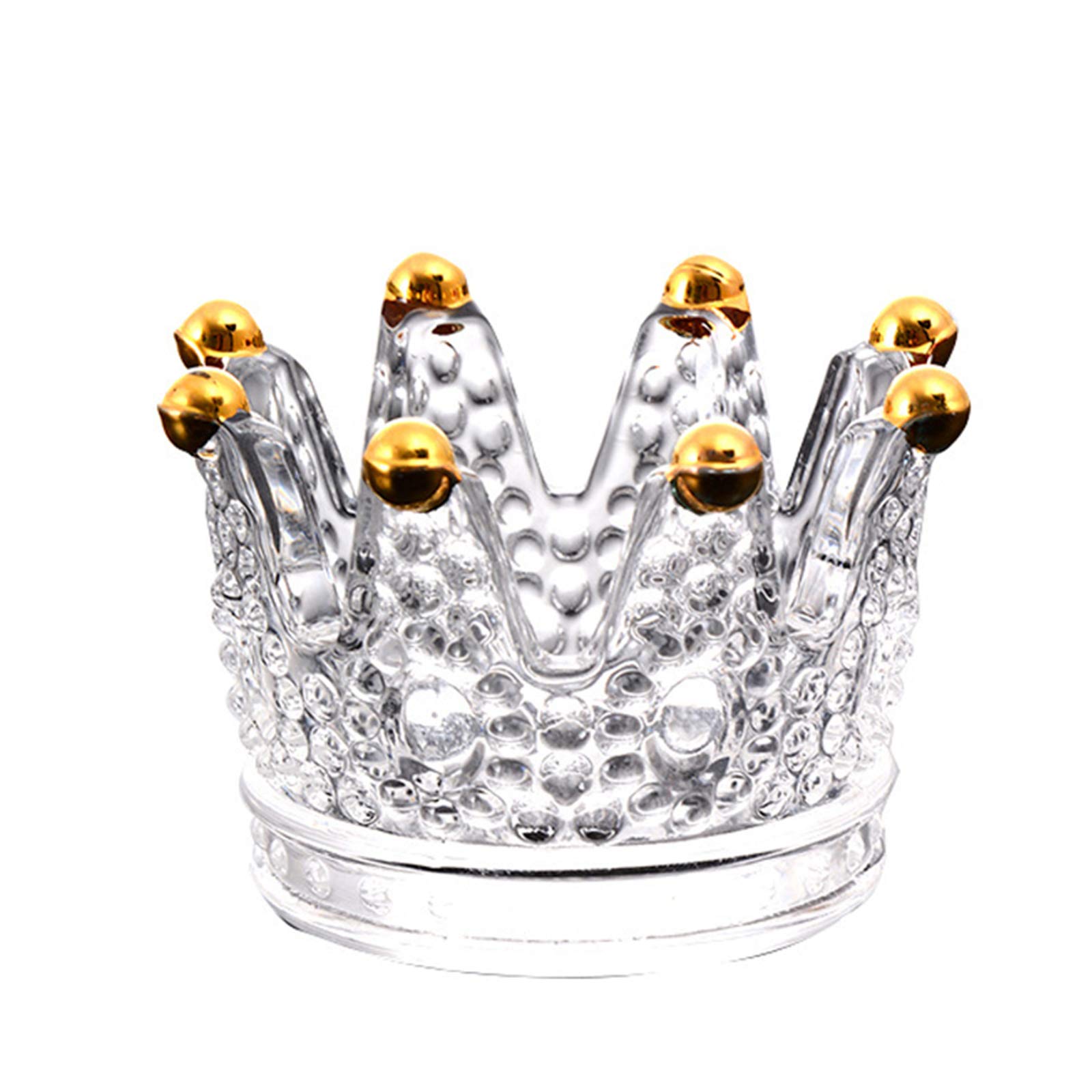 RNICE Ashtray Transparent, Crown Glass Ashtray Smoking Accessory Tray Candle Holders for Home Decor Gifts