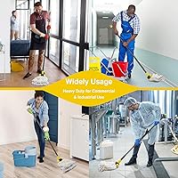 Vista 3 de KeFanta Mango de trapeador de metal, resistente comercial, palo de trapeador industrial de 58 pulgadas con abrazadera de mandíbula, soporte