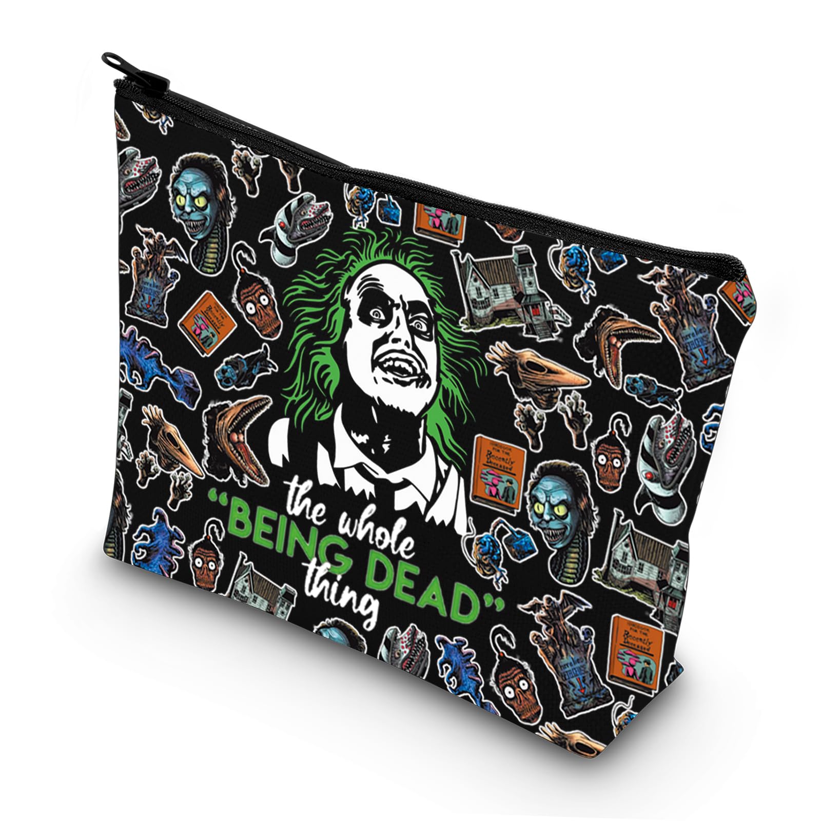 LEVLO Ghost & Lydia Deetz Cosmetic Bag Adam and Barbara Fans Gift The Whole Being Dead Thing Juice Lydia Zipper Pouch Bag Charles & Delia Fans Merchandise