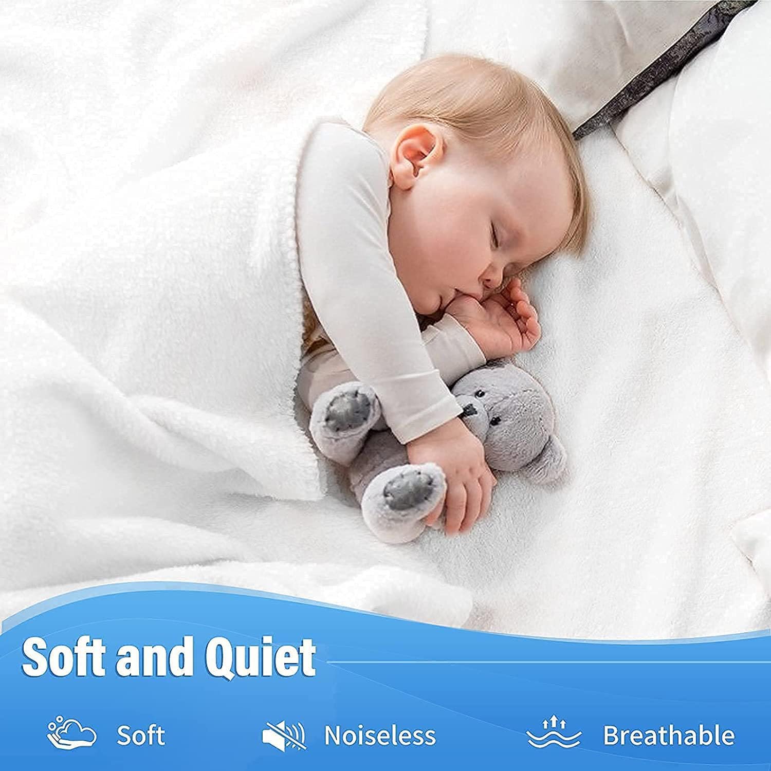 Twin Size Mattress Protector, Top Protection, Terry Cotton, Stretchable Pockets Fit Up to 15” Deep, White Twin