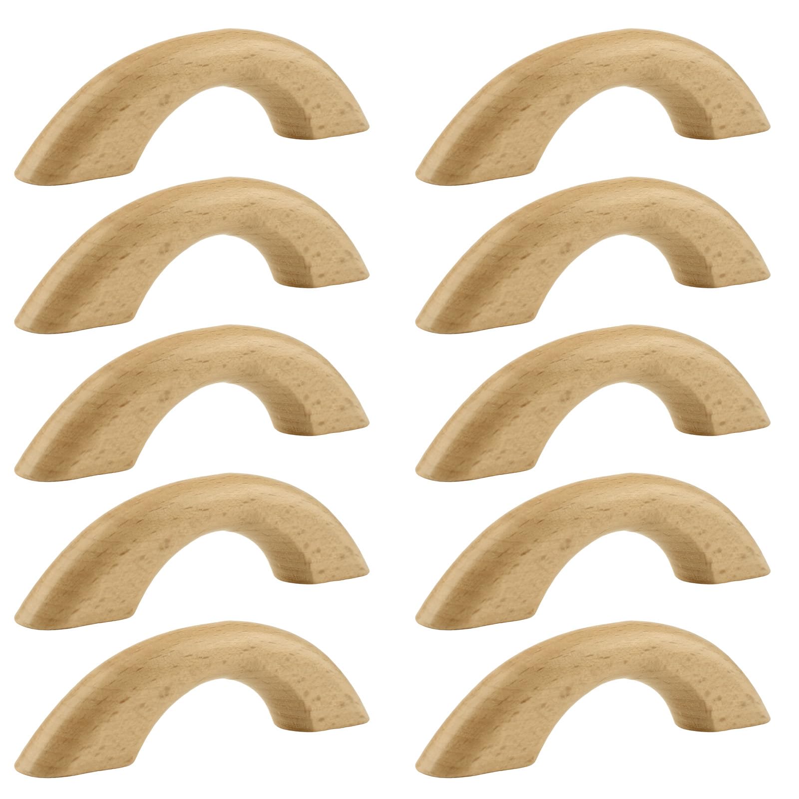 MOROBOR Wood Drawer Pulls Handle, 10 Pcs Solid Wooden Cabinet 2.52" Hole Spacing Pull Handles Reliable Closet Hardware Pull for Doors Kitchen Cabinets Dresser Furniture — image 1