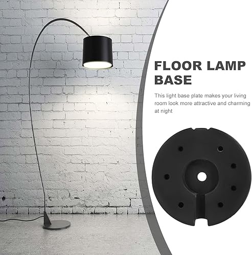 Miniatura 8 de Lámpara de pie de hierro, base de peso, lámpara de pie de mesa, solo soporte, lámpara de escritorio, cargador fundido, chasis de luz redondeado para