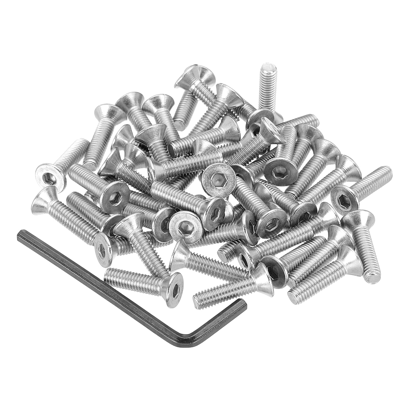 PATIKIL #10-32 x 3/4" Flat Head Socket Cap Screws, 50Pcs Countersunk Bolts Head Machine Screws 304 Stainless Steel (18-8) UNF Socket Drive Bolt Fasteners for Industry Machinery Household