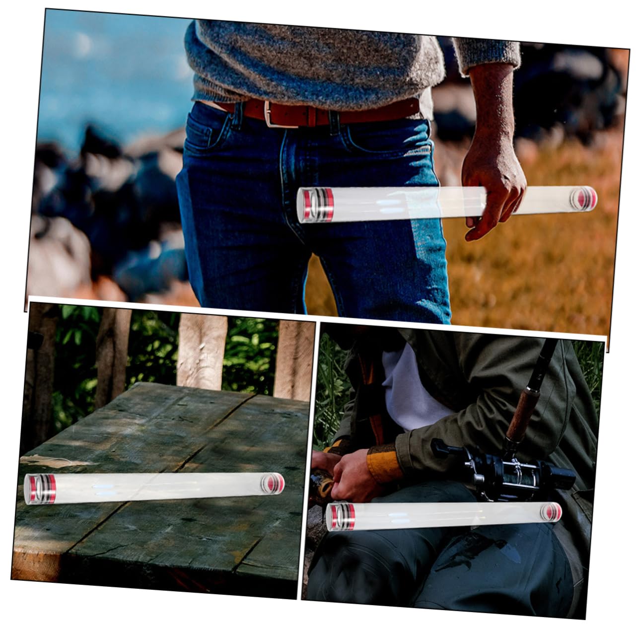 ibasenice 4 Juegos Flotador de Pesca Tubo con Bolsa Equipamiento de Pesca Duradero y para Hombres Hielo Ríos y Lagos