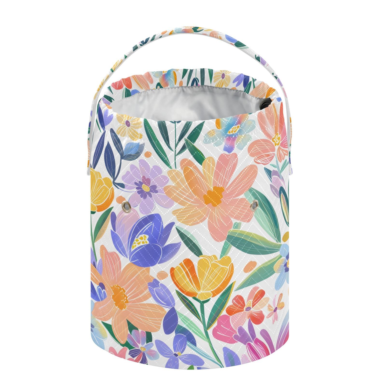 Yarn Storage Bag Small Crochet Bag Knitting Bag Organizer Spring Flowers Cute Yarn Bags for Crocheting Basket