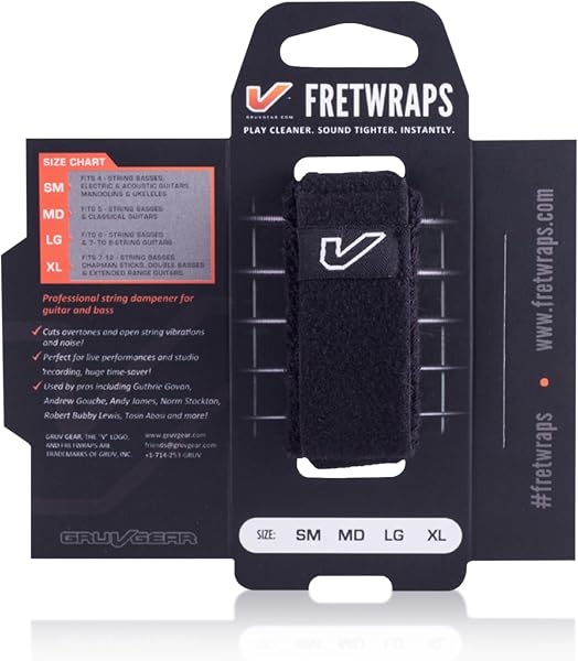 Gruv Gear FretWraps String Muter 1-Pack (Black, Small) (FW-1PK-SM) - 3