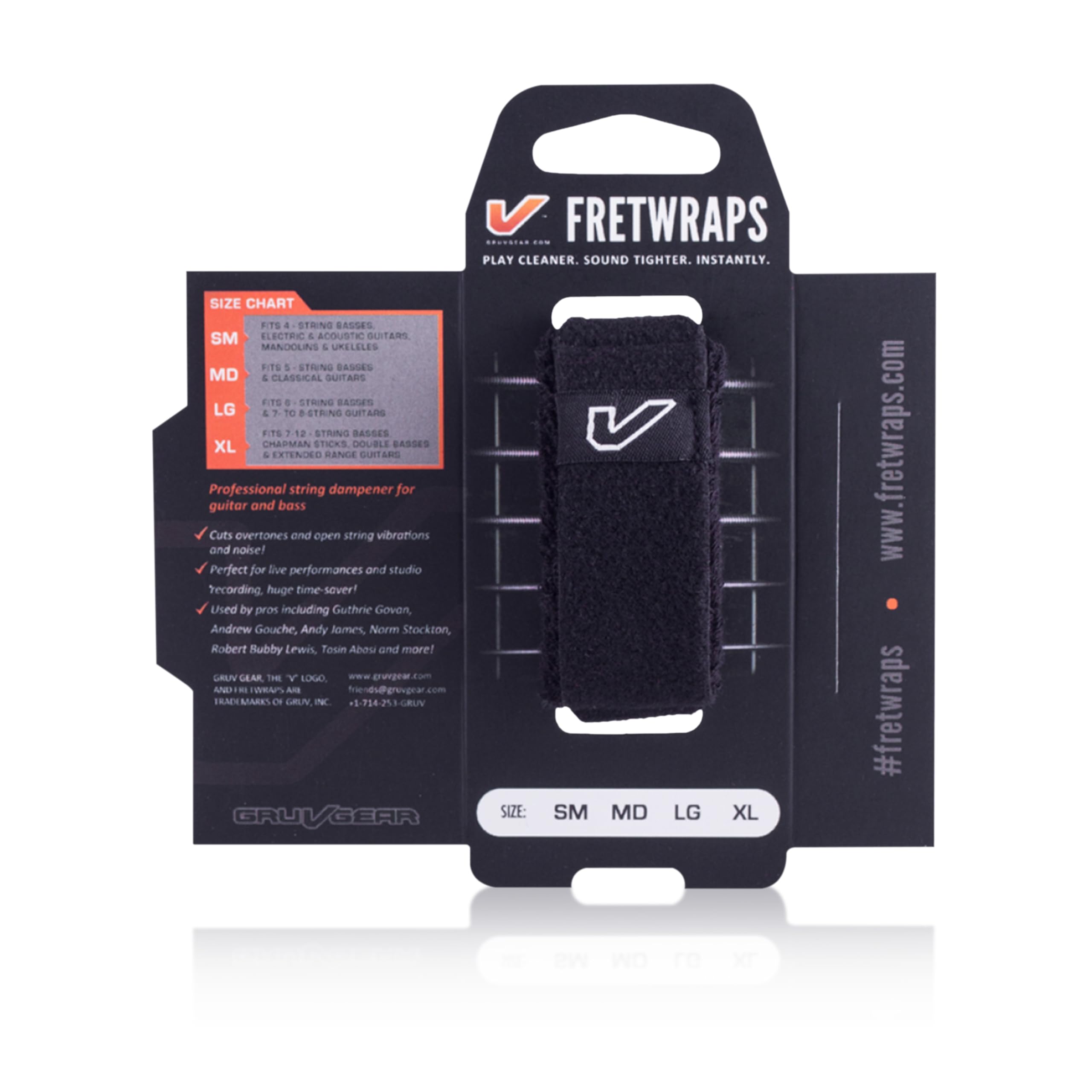 Gruv Gear FW 1PK MD B Guitar FretWrap 1-Pack Medium Black