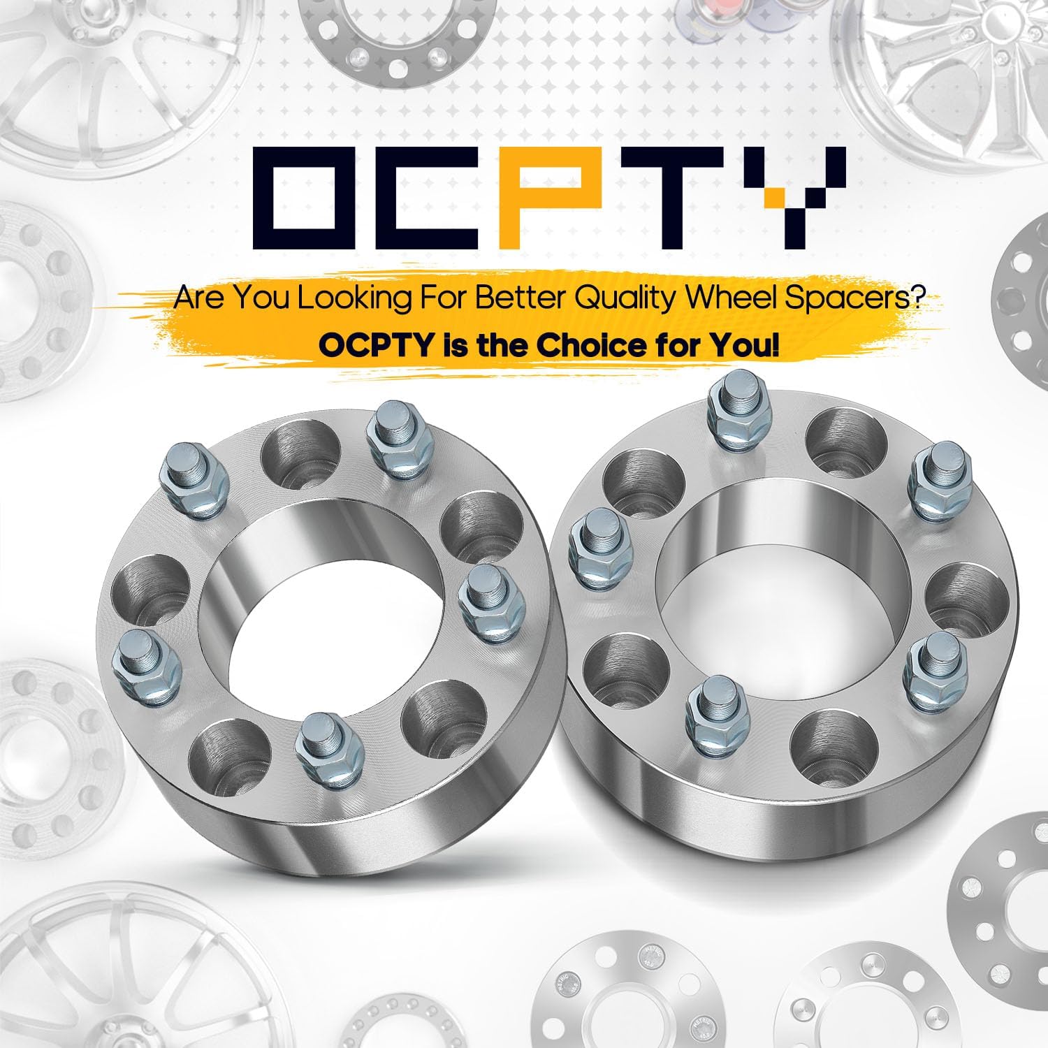 OCPTY 5x5 to 5x5 Wheel Spacers for Astro for Commander for DeVille for Grand Cherokee for LeSabre 2 inch 1/2 Studs 87.1mm Hub Bore Forged Wheel Spacers 5 lug 2PCS
