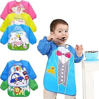 مرايل طعام للأطفال بأكمام كاملة من كوتشي-كوو