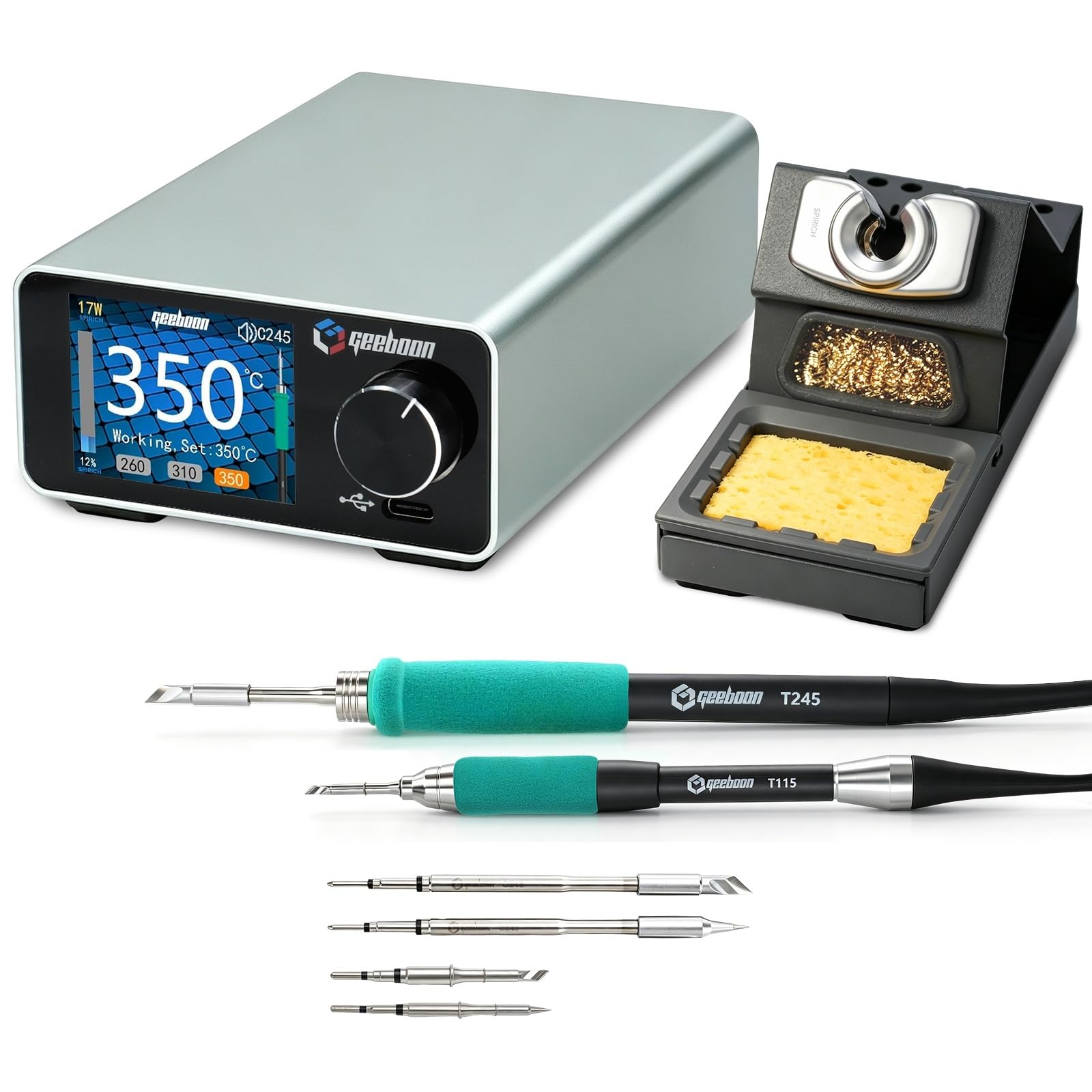 GEEBOON TC22 Soldering Station - 4 Tips Included -11