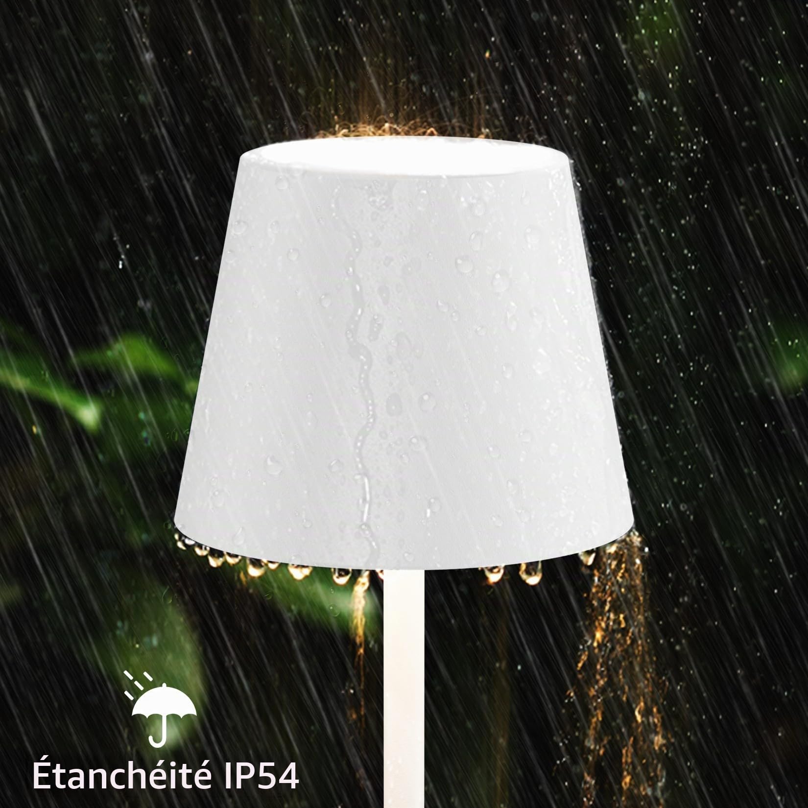 K-Bright lampe de Table à LED à Toucher Intensité Variable, Lampe de Table Sans Fil 3000K/4000K/6000K Rechargeable Étanchéité IP54 Blanc (2 pièces)