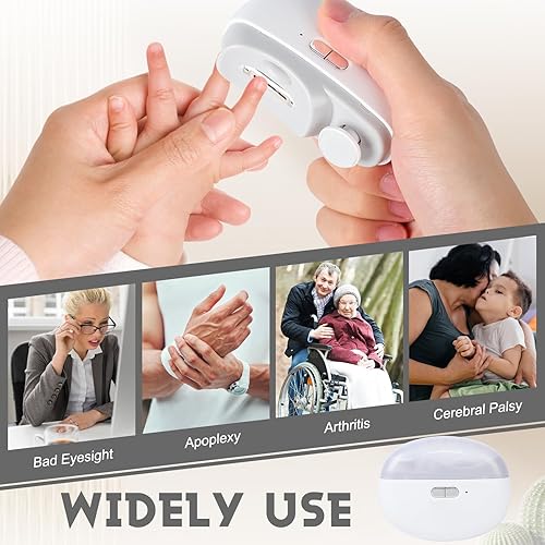 Miniatura 6 de Cortaúñas eléctrico, 2 en 1, recortador de uñas automático con pulido, cortador de uñas portátil de 2 velocidades, almacenamiento de clip de uñas,
