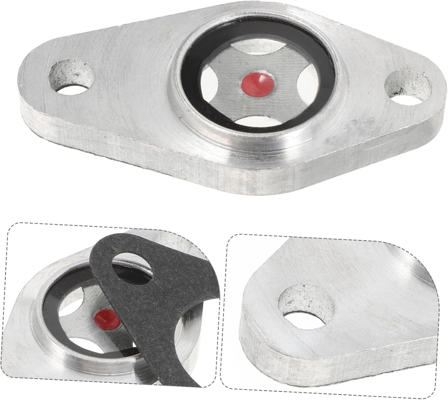 Gadpiparty Oil Cooler Inlet Connector Gasket for Air Compressor Oil Pump Mounting Replacement Part Zinc Alloy Construction Easy Installation