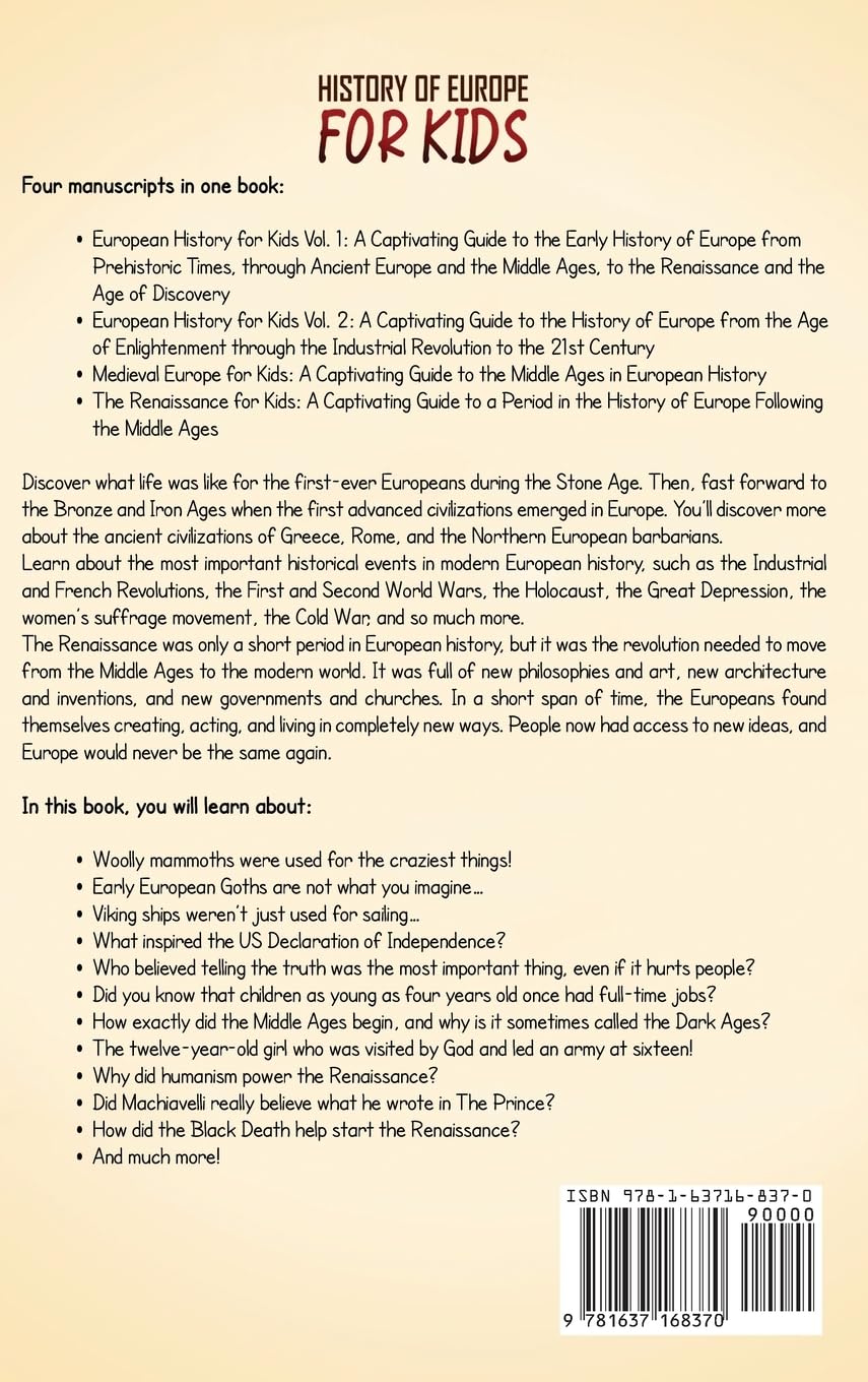 History of Europe for Kids: A Captivating Guide to European History, the Medieval Period, and Renaissance