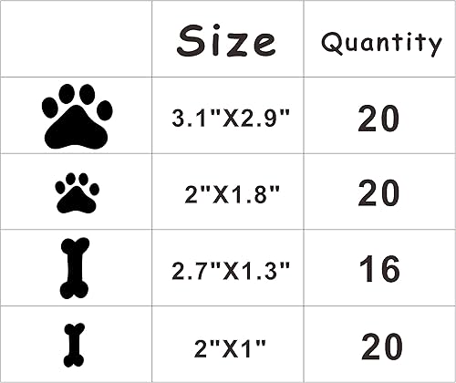 Miniatura 3 de 76 calcomanías de pared de pata de perro con hueso, decoración de habitación de perro, cachorro, calcomanías de pared de vinilo extraíbles, huellas