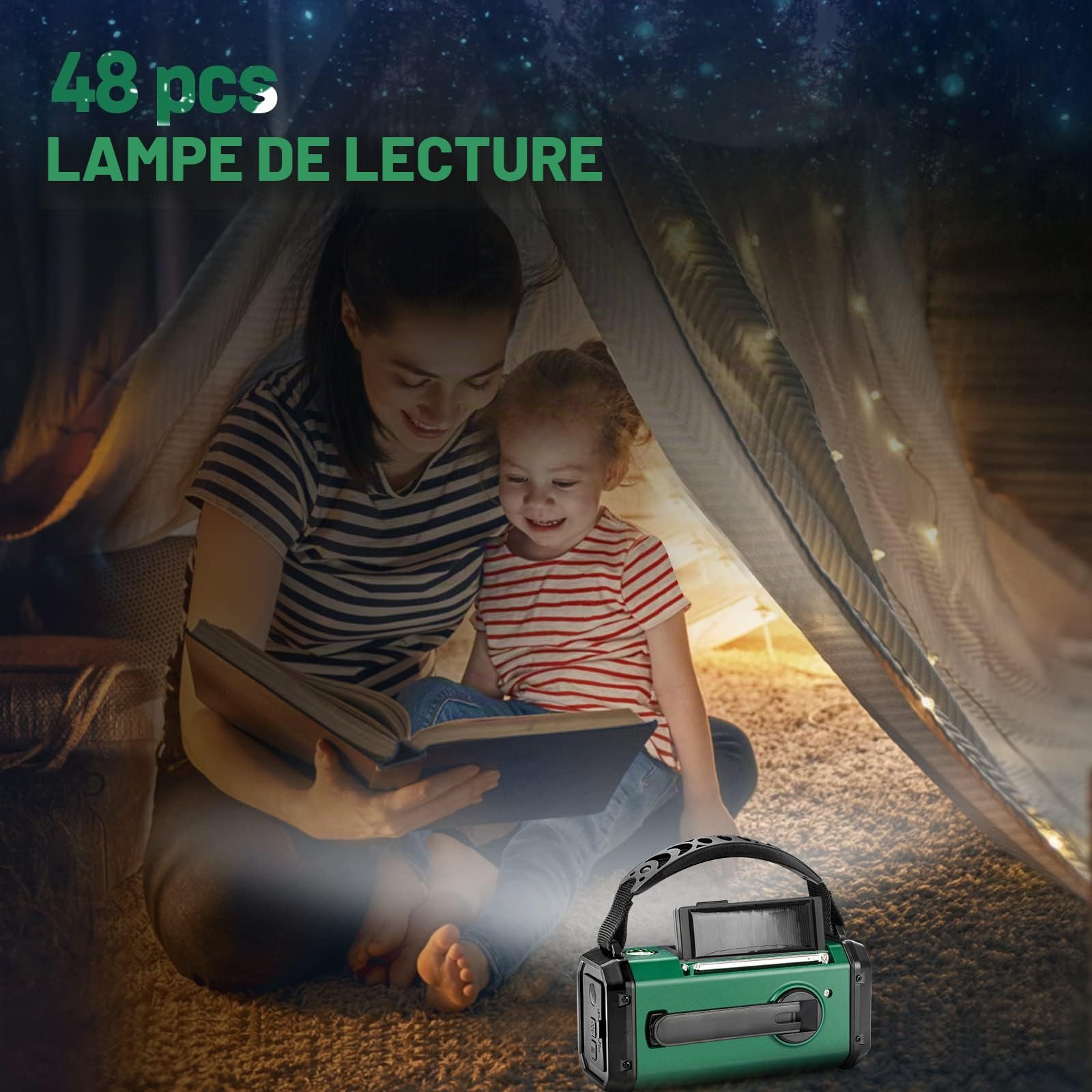 NOAA Radio météo d'urgence, meilleure batterie portable 10 000 mAh, manivelle, radios solaires AM/FM, chargeur de téléphone de type C, lampe de poche, lampe de lecture, boussole, alerte de survie SOS,
