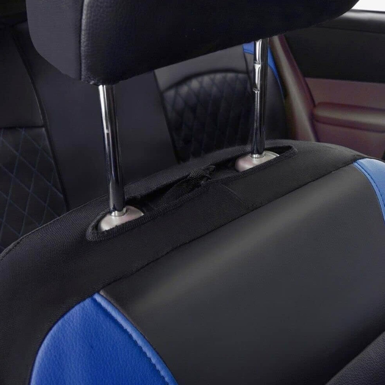 Auto Sitzbezüge Sets für Opel Insignia B/Insignia Sports Tourer 2017-2024,PU Leder Autositzbezüge Vordersitze Rückbank Wasserdicht Allwetter Wasserdicht Innenraum Zubehör,A/Blue