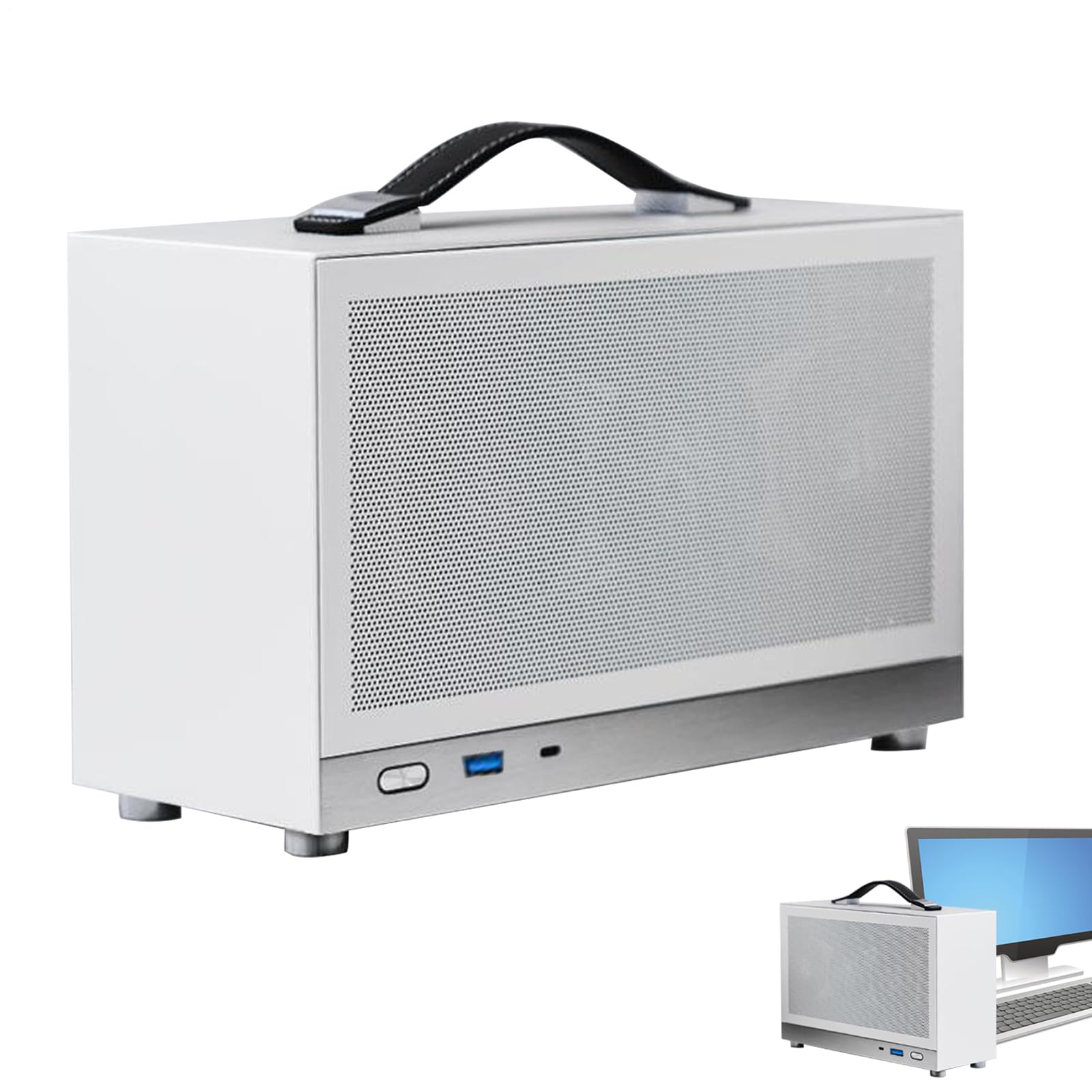 desktop - Computer portatile Host, Ultra Mini | Alloggiamento ITX | compatto con design moderno, pratico accessorio per computer per impiegati, utenti singoli