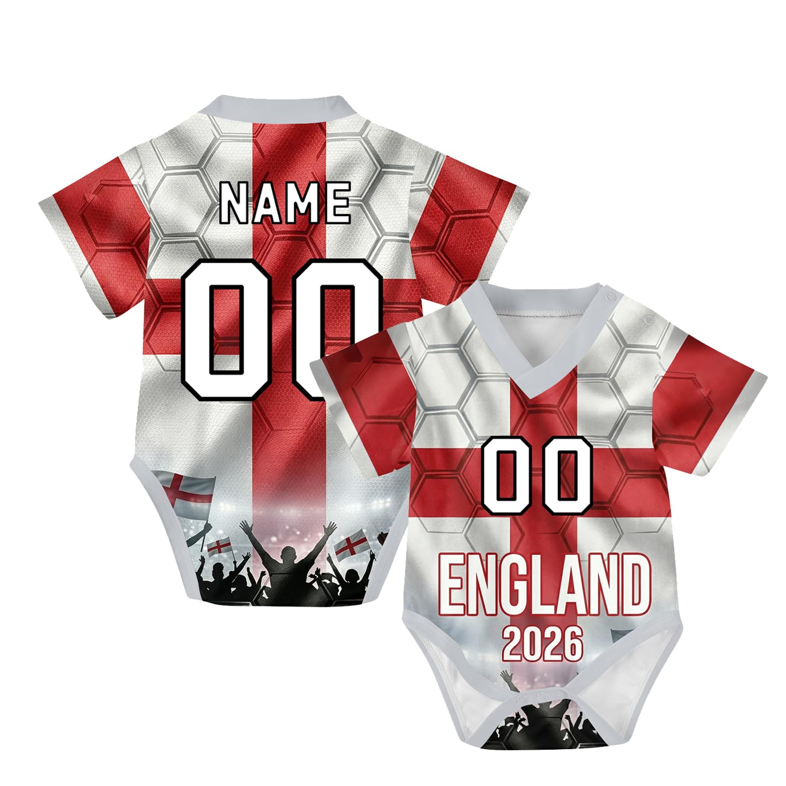 Custom Soccer Jersey for Baby,One-Piece Personalized Jersey with Name/Number,2026 Wolrd Cup National Flag Jersey Birth Gift for Newborn (Style 1)
