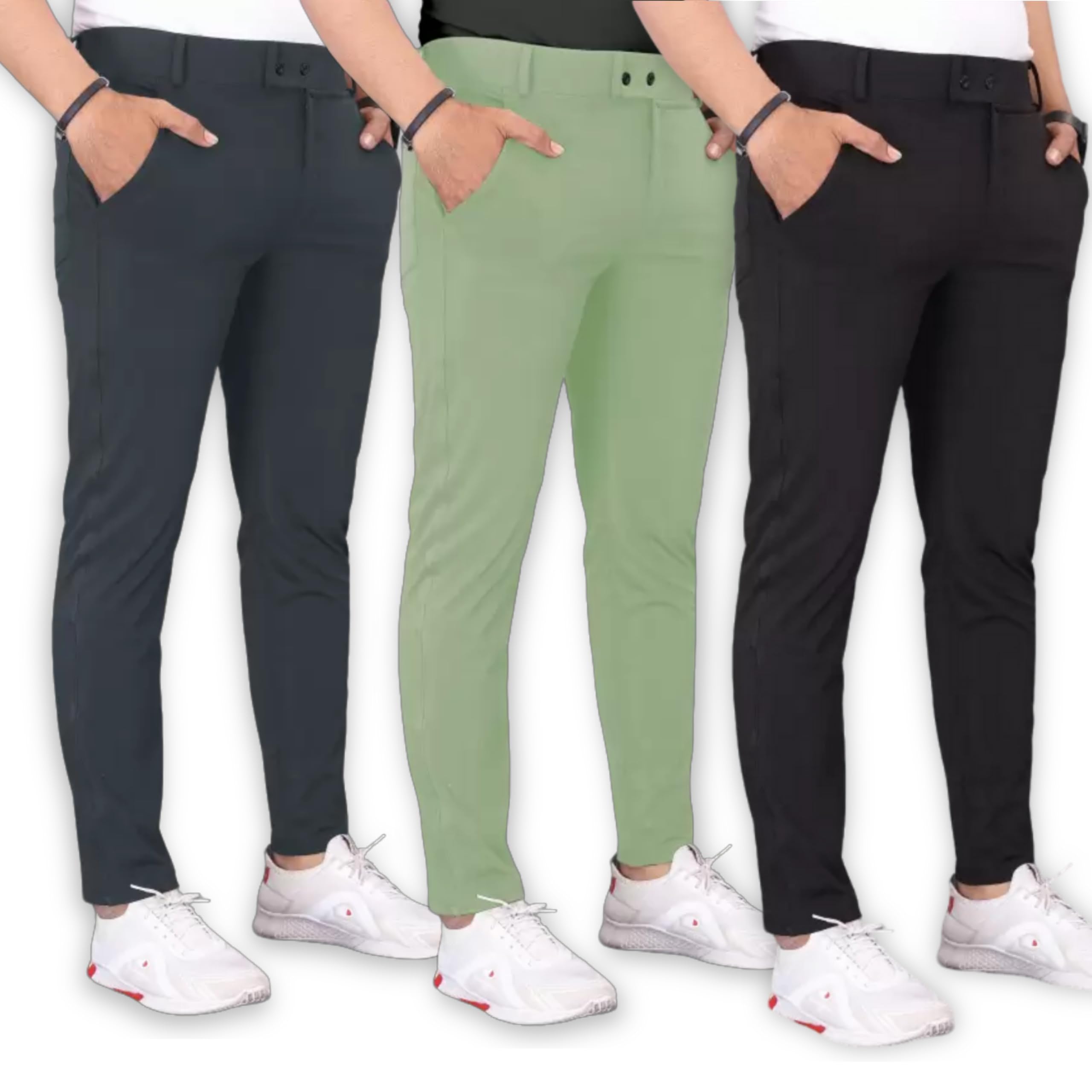 Men's Slim Fit Lycra Blend Trendy Trousers | Office Wear Men's Trousers | Regular Fit Pants | Stylish Men's Trousers for Formal and Casual Wear-image-39
