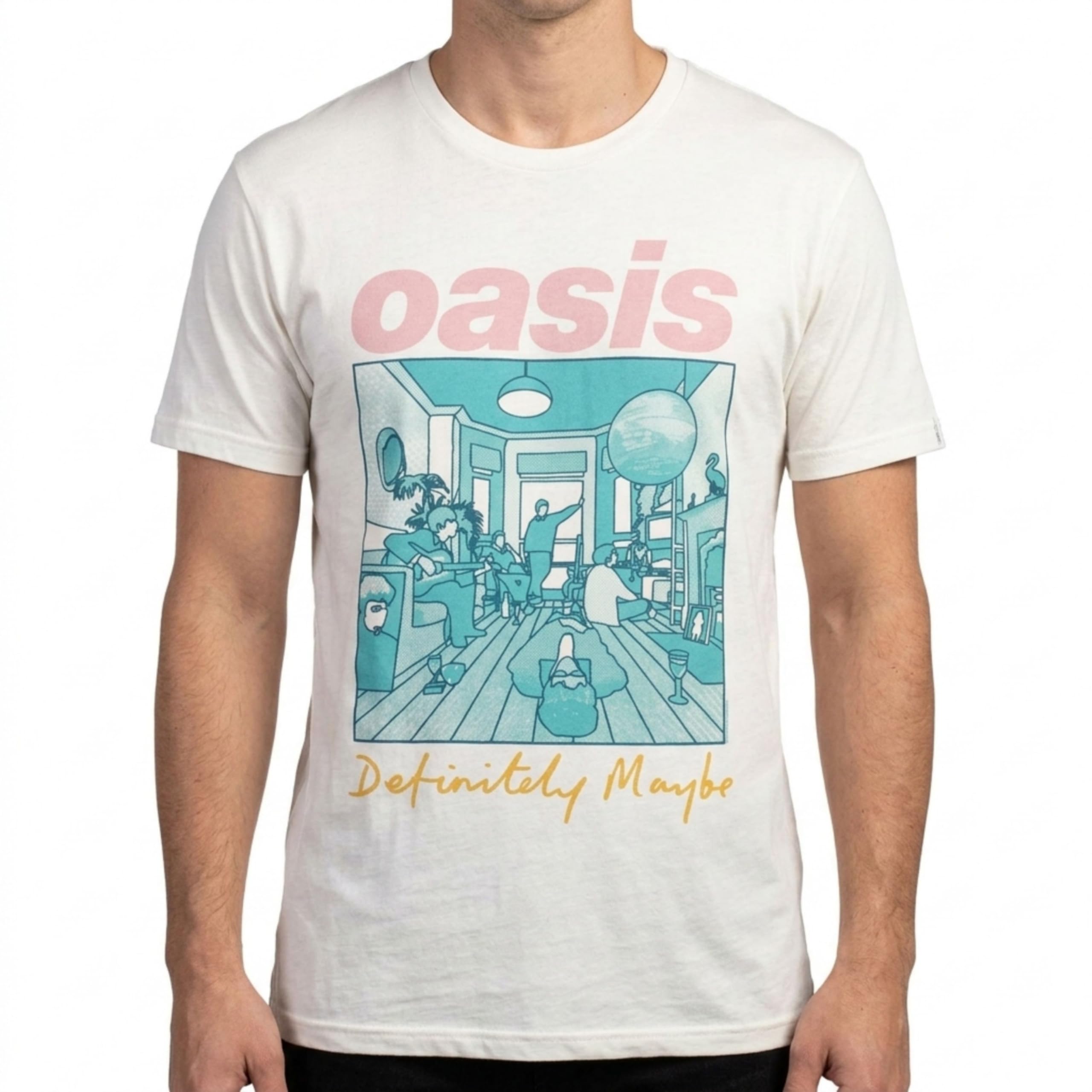 Rock Off White Oasis - Definitely Maybe Illustration Colour - T-Shirt - Cotton - Size Xl - Officially Licensed Merch