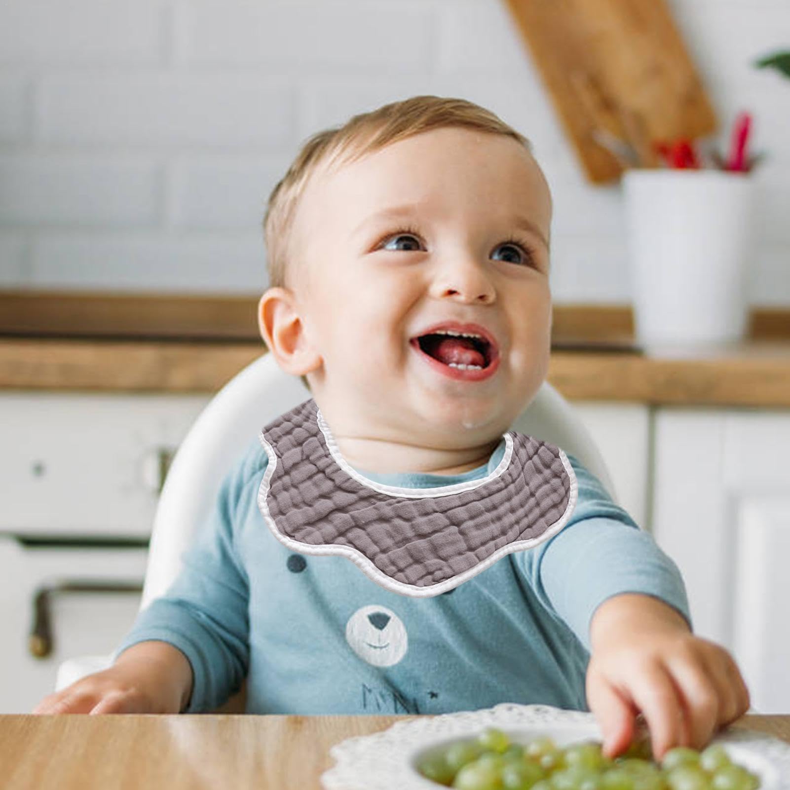 Bavaglino in mussola, bavaglini in cotone, bavaglini per neonati, bavaglini per neonati, bavaglini regolabili per l'alimentazione, la dentizione, la sbavatura