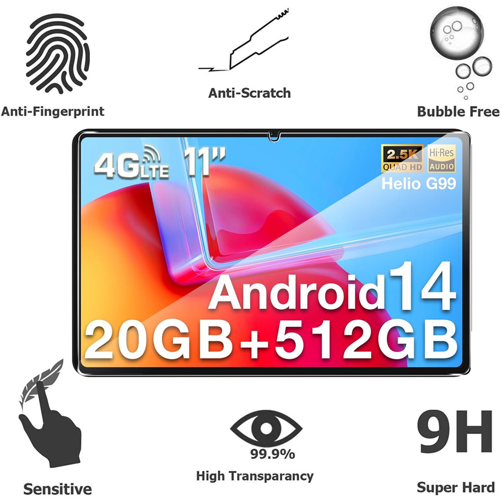 Pellicola In Vetro Temperato MEMELOKA Per Doogee T40/T35/T30 PRO/SE: 2 Pezzi, Durezza 9H, Antigraffio E Anti-impronta.