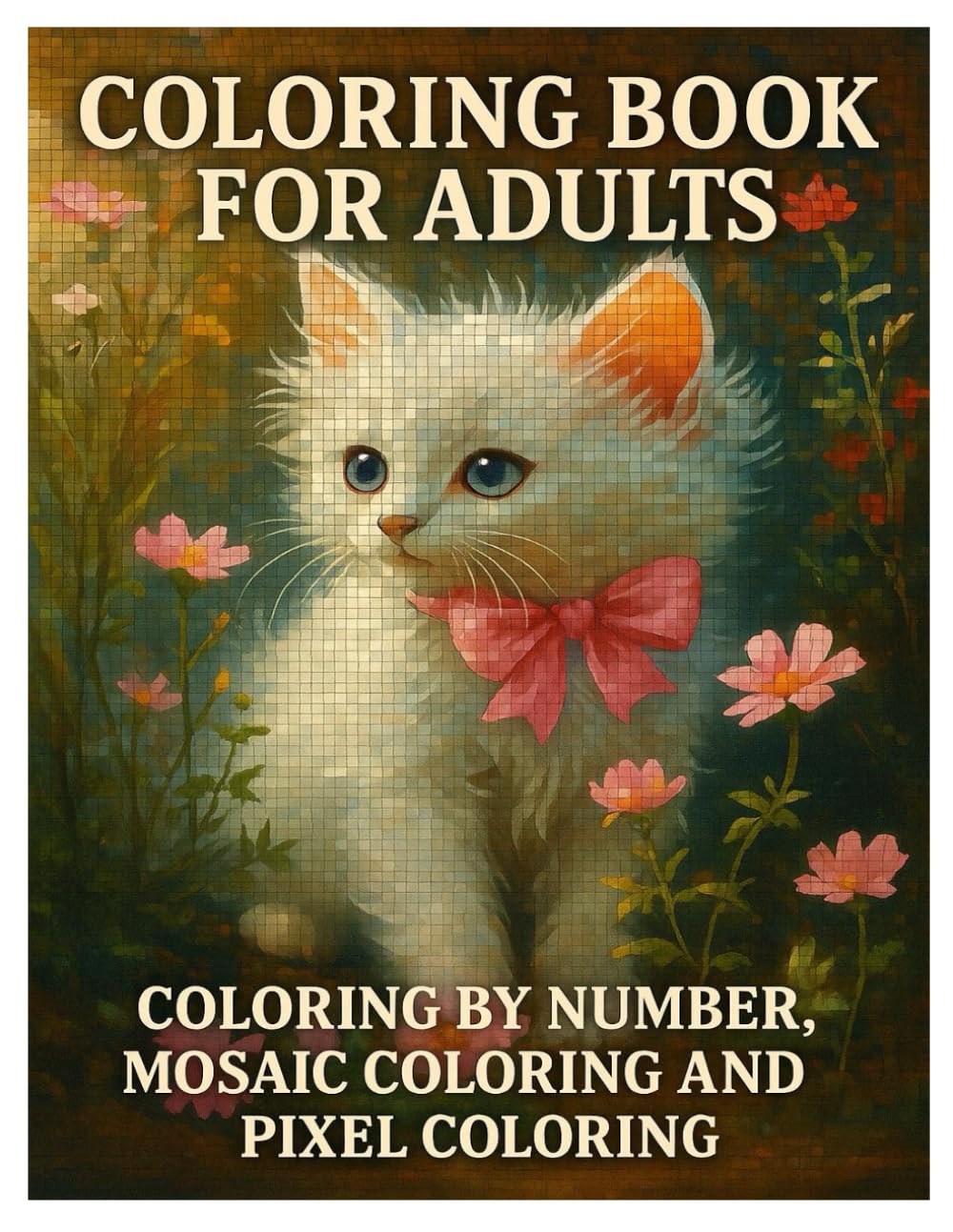 COLORING BOOK FOR ADULTS : COLORING BY NUMBER, PIXEL ART AND MOSAIC COLORING.