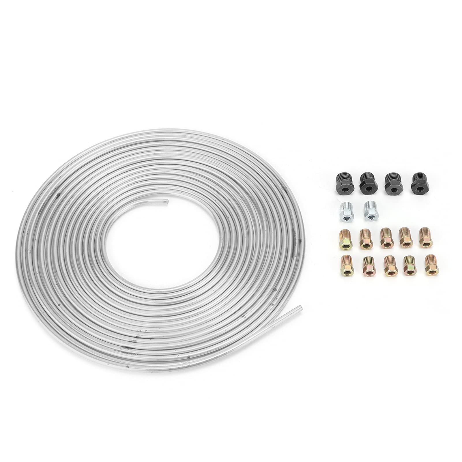 Aramox Tubo de Freno de Cobre Niquelado, 7,62 metros x 4,76 mm, Color Plata, para Combustible de Frenado Hidráulico de Coche