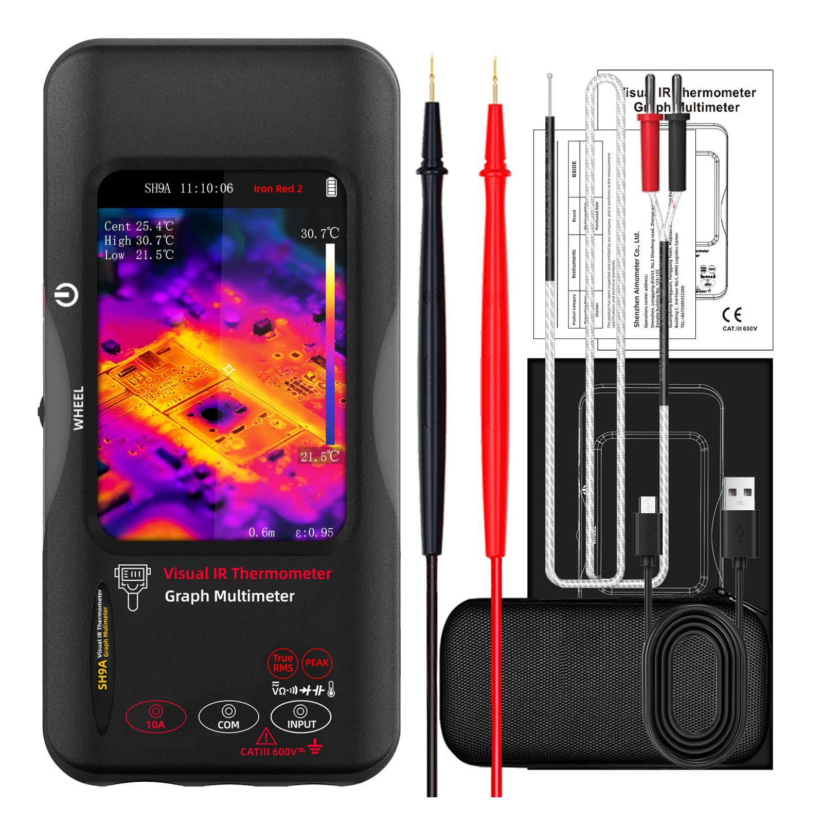 Nvoqilin Set 1 Handheld Thermals Imaging Device Integrated With Digital Multimeter High Accuracy For Automotive & Electrical Testing Repair Diagnostic Equipment