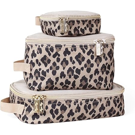 Amazon Com Itzy Ritzy Packing Cubes Set Of 3 Packing Cubes Or Travel Organizers Each Cube Features A Mesh Top Double Zippers A Fabric Handle Leopard Baby