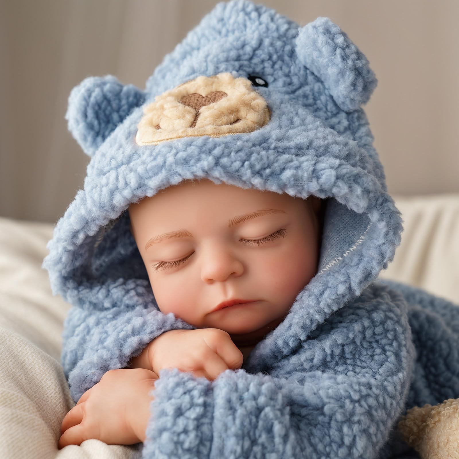 JIZHI Reborn Baby Dolls Boy, 20 Inches Handmade Realistic Babies Softness Cloth Body with Clothes - Image 2
