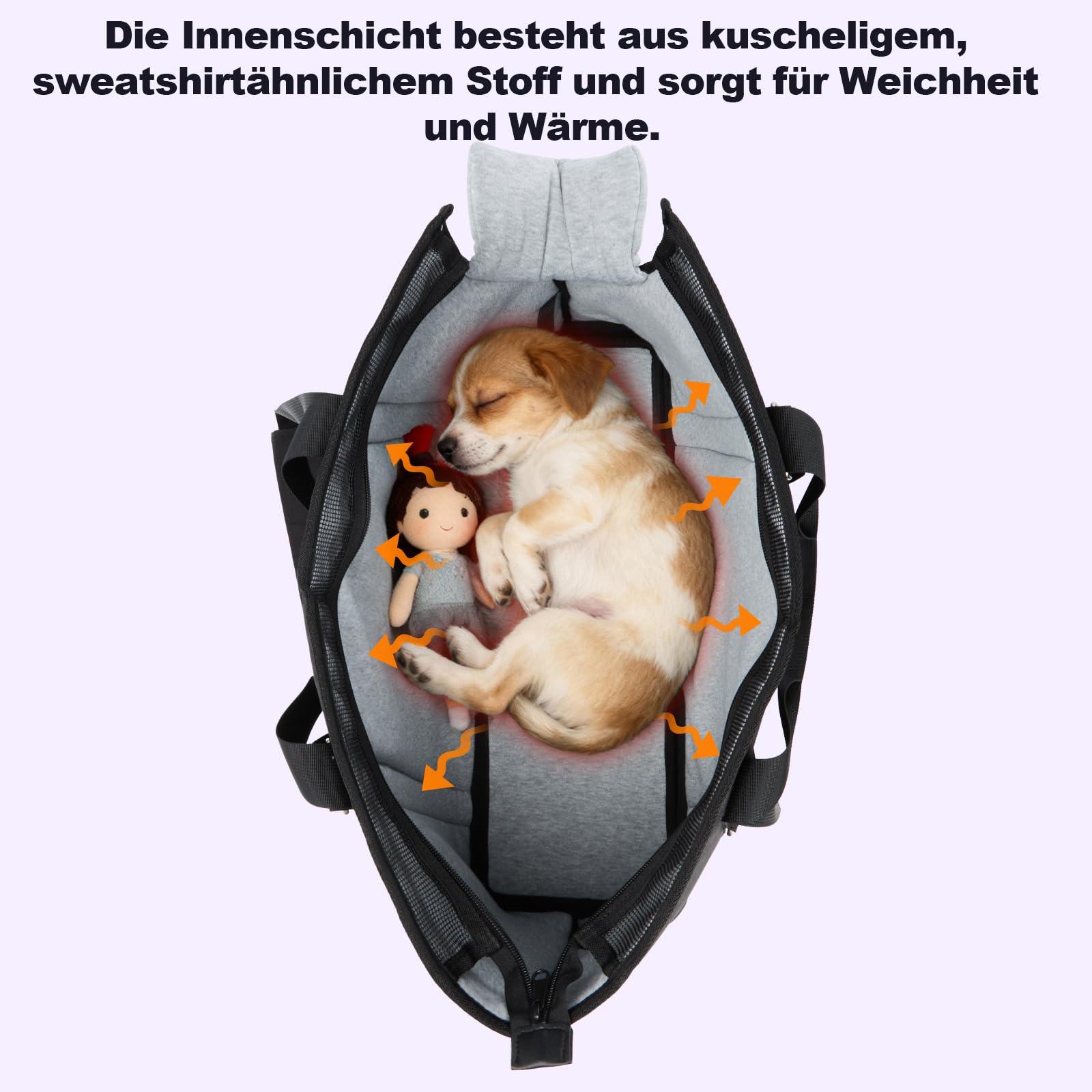 Ownpets Große Hundetragetasche, Träger mit Taschen für Mittelgroße Welpen, Flugzeuggenehmigt, Passt für bis zu 10 kg, Katzen- & Hundetragtasche, Hände-freie Haustier-Tragtasche für Frauen