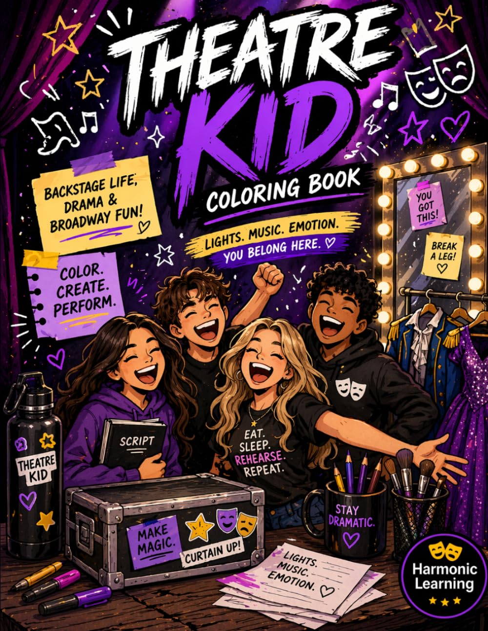 Theatre Kid Coloring Book for Teens: Backstage Life, Drama, Rehearsals, and Broadway-Inspired Creative Pages
