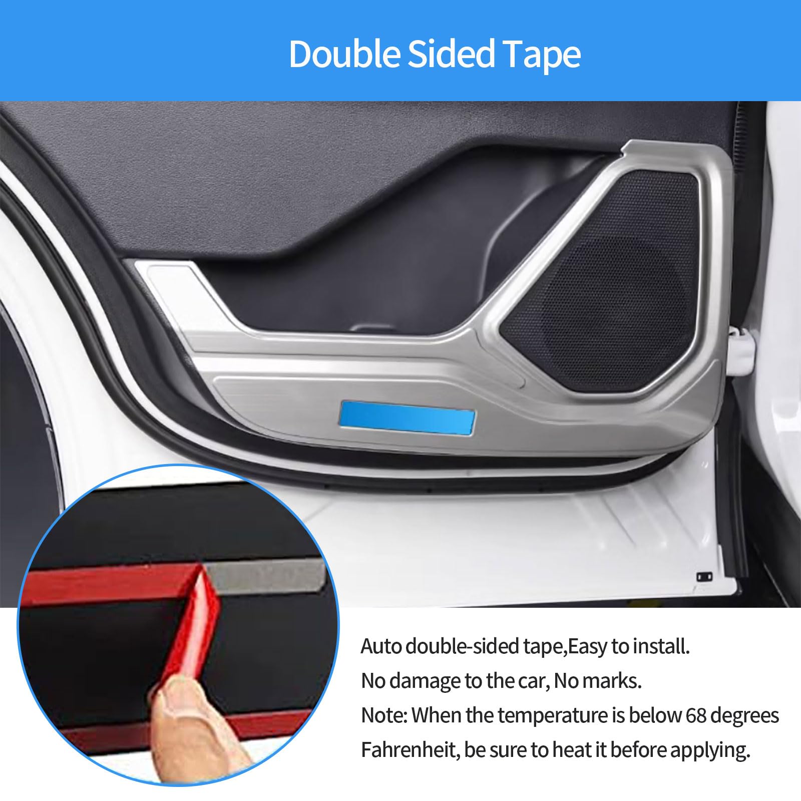 Car Accessories Compatible with Ford Explorer 2025 2024 2023 2022 2021 2020 Door Anti Kick Panel Cover Stainless — view 7