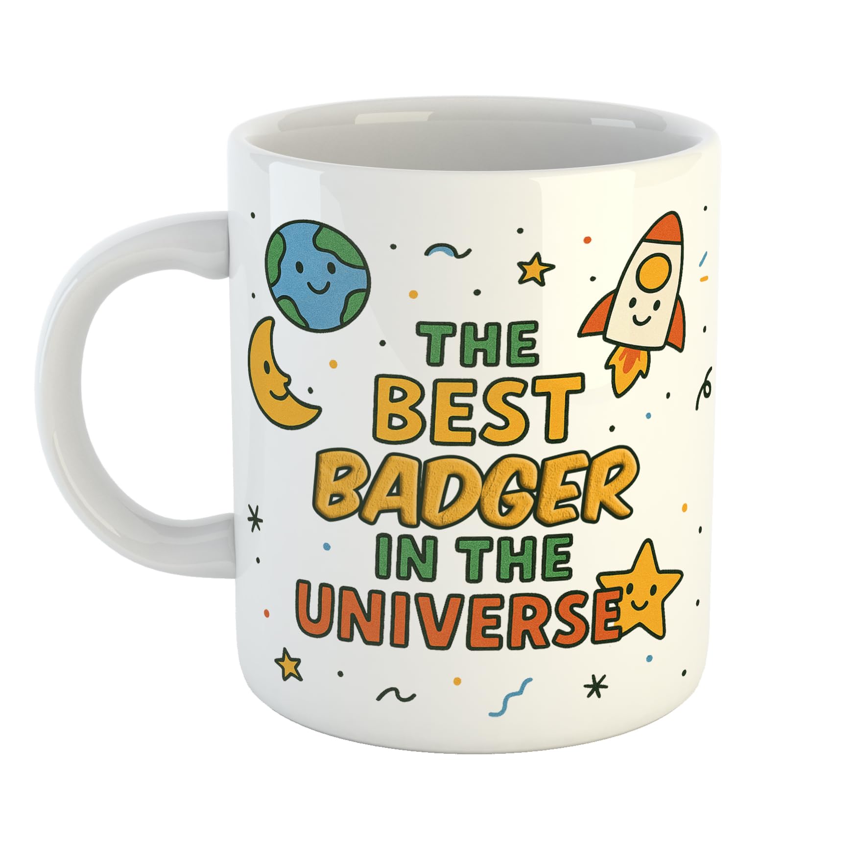 Funny Badger Mug – “The Best Badger in The Universe” Gift – Cute Coffee Cup for Colleagues, Friends or Coworkers – 11oz Ceramic