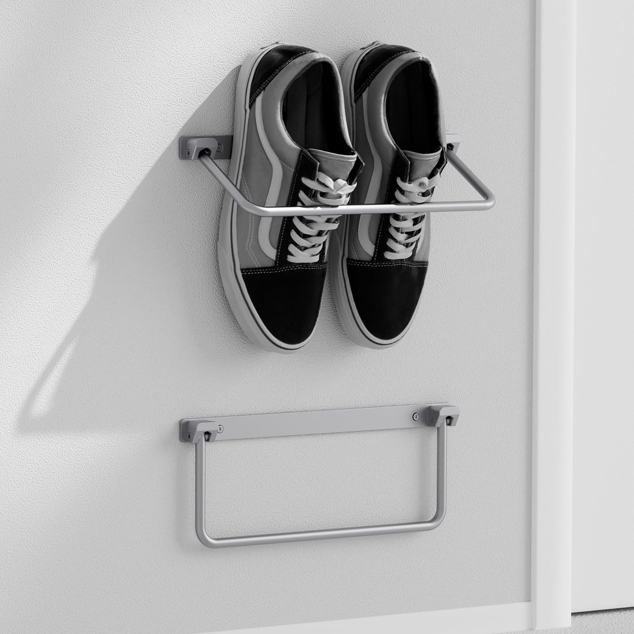 i frmmy Foldable Wall-Mounted Shoe Rack- Aluminum Hanging Shoe Organizer, Efficient Holder and Storage Rack for Various Shoes, Door Shoe Hangers- 2 Packs