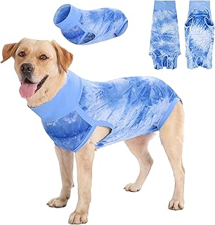 RongYiCare Dog Surgery Recovery Suit, Dog Onesie for Surgery Female and Male, Post Spay, Neuter Suit for Dog Substitute E-Collar & Cone, Anti-Licking Pet Surgery Recovery Suit for Wound (XL, Blue)