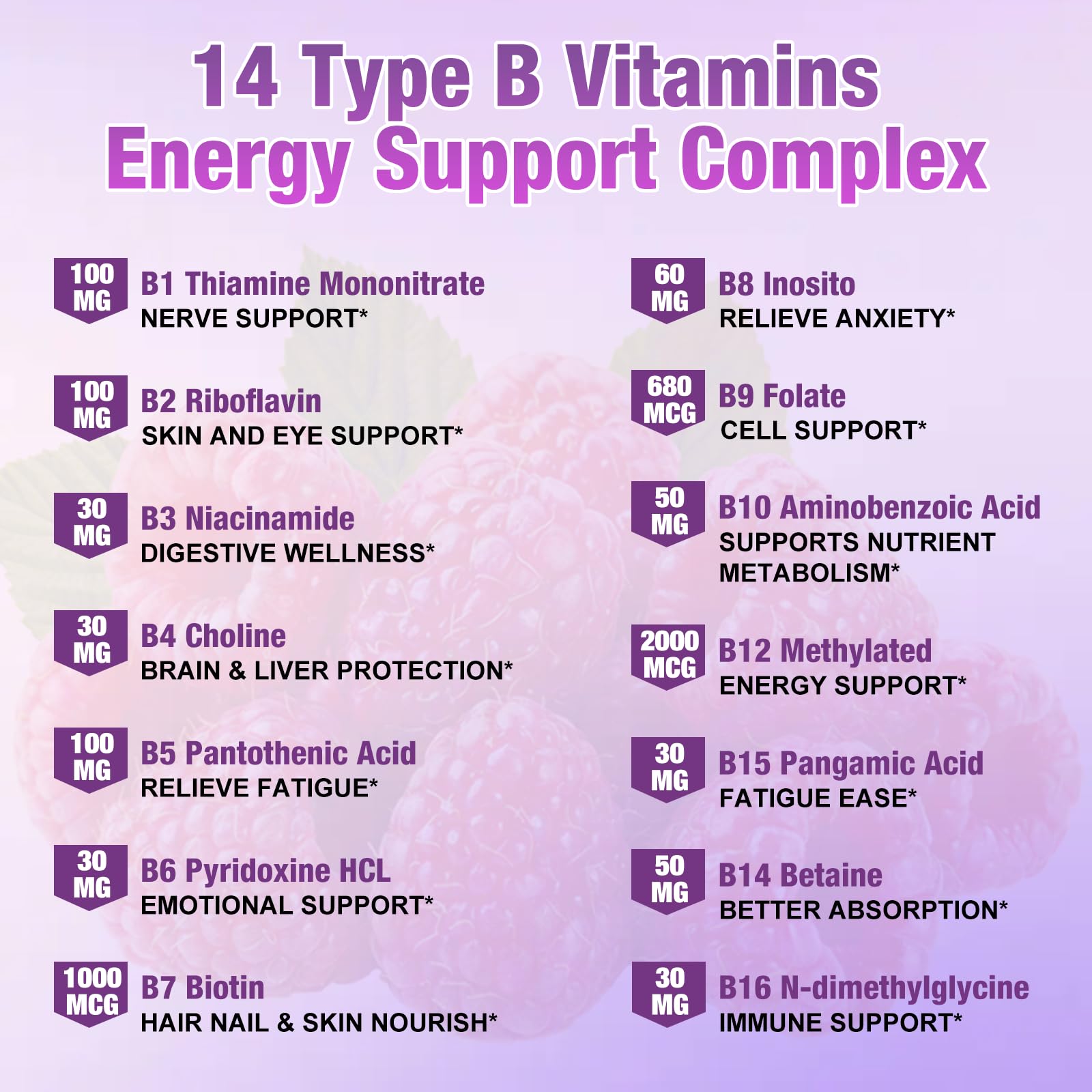 2 Pack 22-in-1 Vitamin B Complex 2000MG Sublingual Liquid Drops, B1,B2,B3,B5,B6,B7,B8, B9,B10,B12 Methylcobalamin, B14, B15, B16, Vitamin C, D3,K2, Maximize Absorption, Immune & Energy Metabolism — Amazon image 3