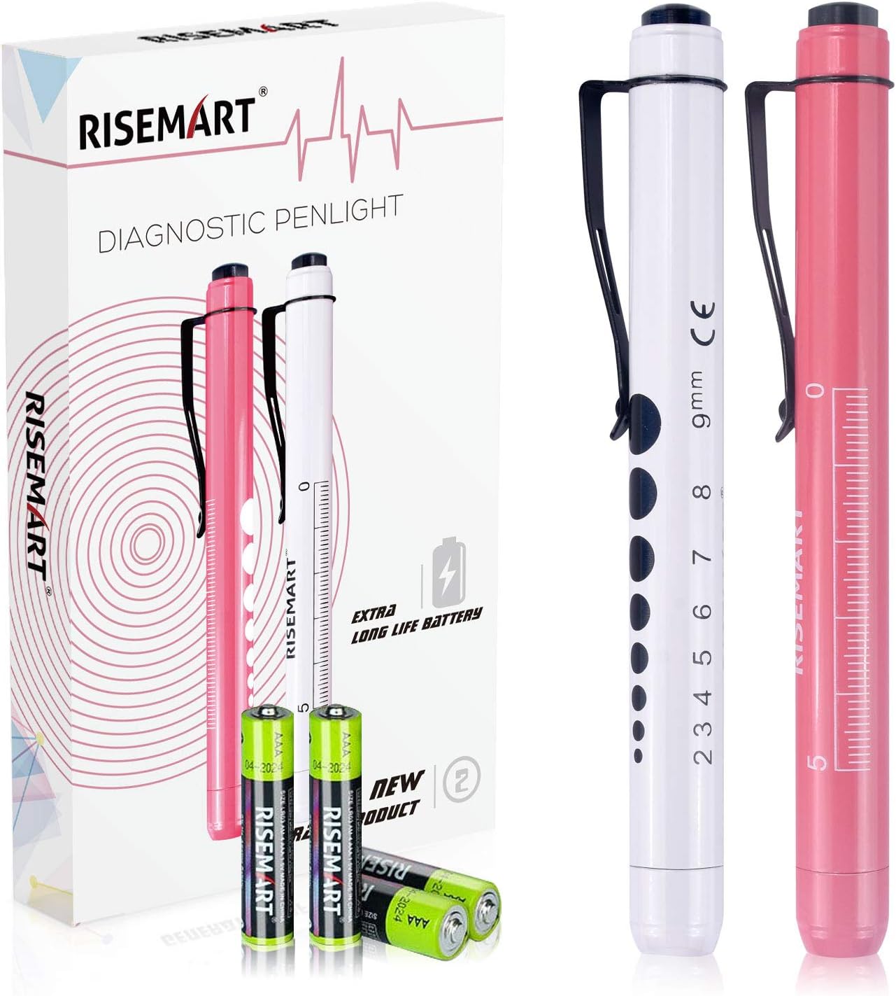 Medical Penlight RISEMART Nurse Diagnostic Reusable LED Pen and Light