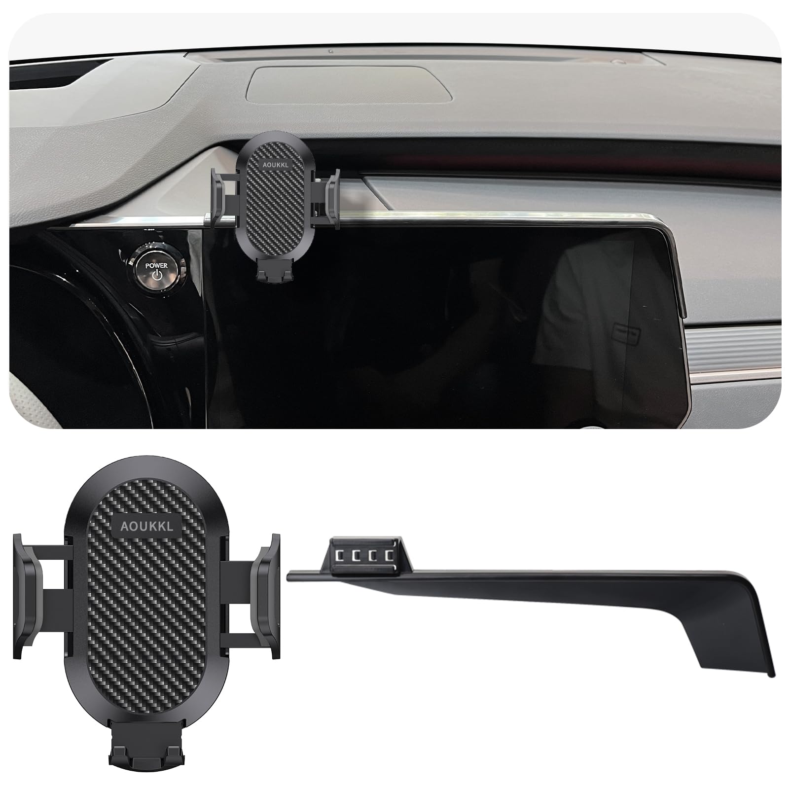 AOUKKL Car Phone Holder Fits for Lexus RX RX350 / RX350L / RX450h / RX450hL 2023-2024 Accessories(Only fit for 14-Inch Screen),Thick Cases Friendly,