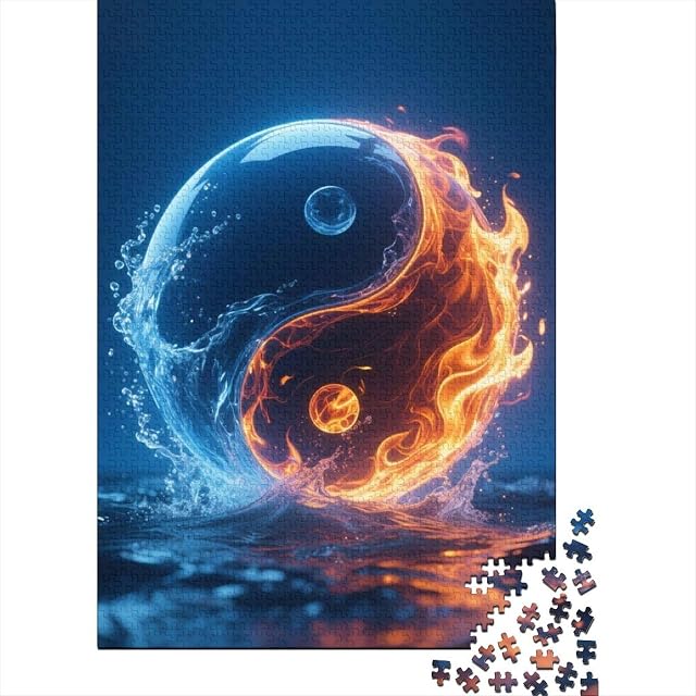 Foto 2 de 7 de Agua Fuego Tai Chi 1000 Piezas Adultos Puzzle Niños Regalo Artistic Style DecoracióN Familiar Juego…