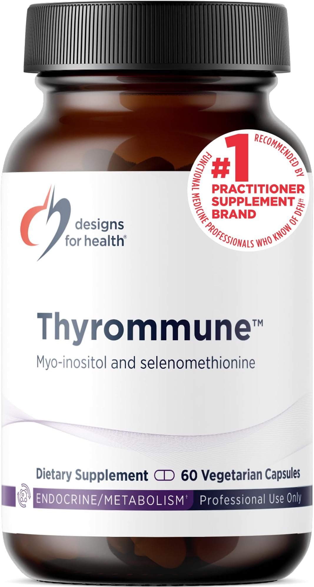 Designs For Health Thyrommune - Thyroid Support Supplement with Selenium (Selenomethionine) + Myo-Inositol - Vegan & Gluten-Free (60 Capsules)